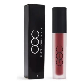 Goc, Matte Liquid Lipstick, Indeleble, Alta Pigmentación Acabado Mate Color Deep Granade