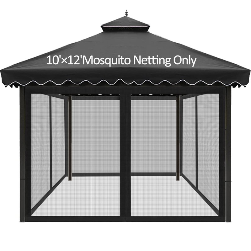Homegroove Replacement Mosquito Netting for 10x12ft Gazebo, Universal Mesh Screen