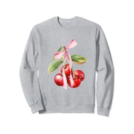Coquette Bows with cherries Cute Coquette girl clothes Sweatshirt
