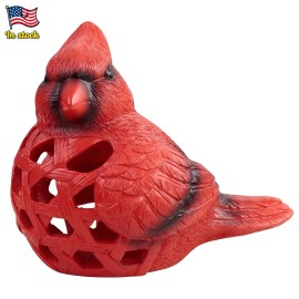 US in Stock Solar - Powered Resin Red Bird Light Ornament - Garden Enthusiasts to Decorate Yards at Night, Warm Glow and CharmColor: Red, Size: One Size