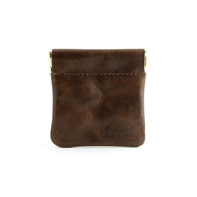 (EndMark) Genuine Leather Coin Case, Bag Type, Made in Japan,