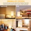 Small Bedside Table Lamp for Bedroom, Minimalist Wood Base &