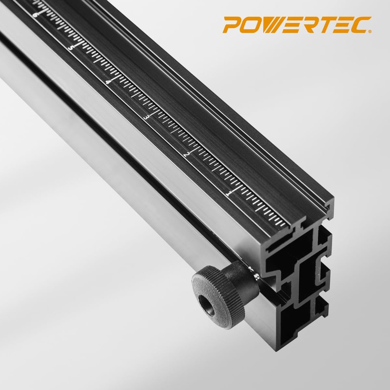 POWERTEC 71768 Telescoping Fence Extendable to 34", Miter Gauge Fence