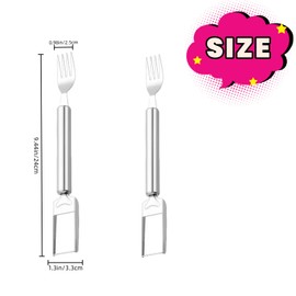 2-in-1 Watermelon Fork Slicer Cutter Set，Stainless Steel watermelon cutting tool, Portable Fruit Cutter and Fork tools for Home, Party, Camping, Kitchen(2 pcs)