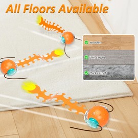 Waaiio Interactive Cat Toys for Indoor Cats, Fast Rolling Cat Ball with Centipede Tail, Birds Chirping Touch Activated Automatic Kitten Toy, Rechargeable Toys for Cats to Keep Them Busy