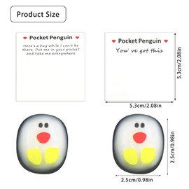 Zoonvii Pocket Penguin Hug, A Little Pocket Penguin Hug, Pack of 2 Mini Animal Pockets, Hug Penguin, Cute Penguin Toy, Encouragement Gifts with Encouragement Greeting Card