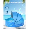 Hikiddy Foldable Kiddie Pool with Canopy: 47in Baby Pool and