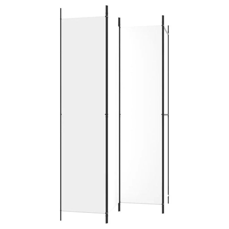 4-Panel White Fabric Room Divider 78.7"x86.6" Screen & Dividercolor: White