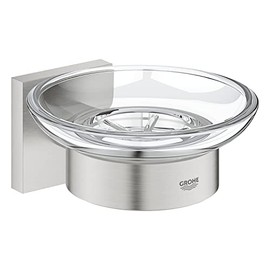 GROHE Start Cube 41096DC0 Soap Dish with Holder Concealed Fixings Glass / Metal Super Steel