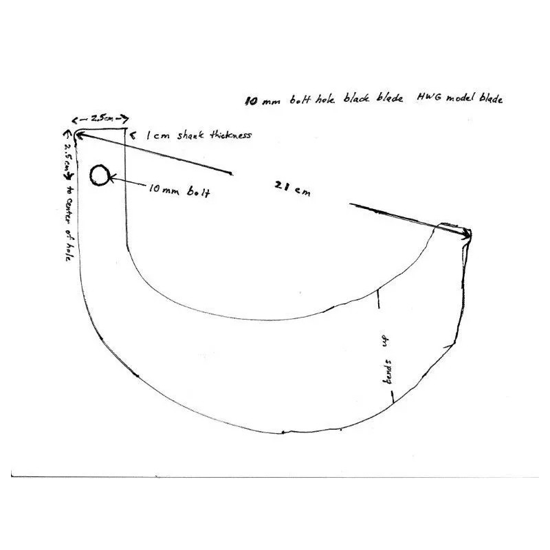 10 mm HWG rotary tiller tines 2 right and 2