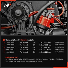 A-Premium Ignition Distributor with Cap and Rotor Compatible with Honda Accord 1998 1999 2000 2001 2002 2.3L