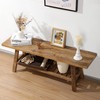 HOKYHOKY Reclaimed Solid Wood Bench-43.3" Farmhouse Entryway Bench with Storage