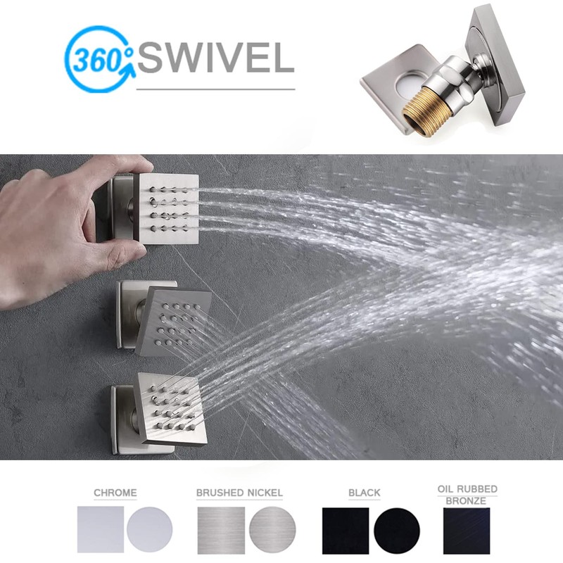 HOMEDEC 2inch Brass Shower Jet Waist Body Spray Massage Showerhead