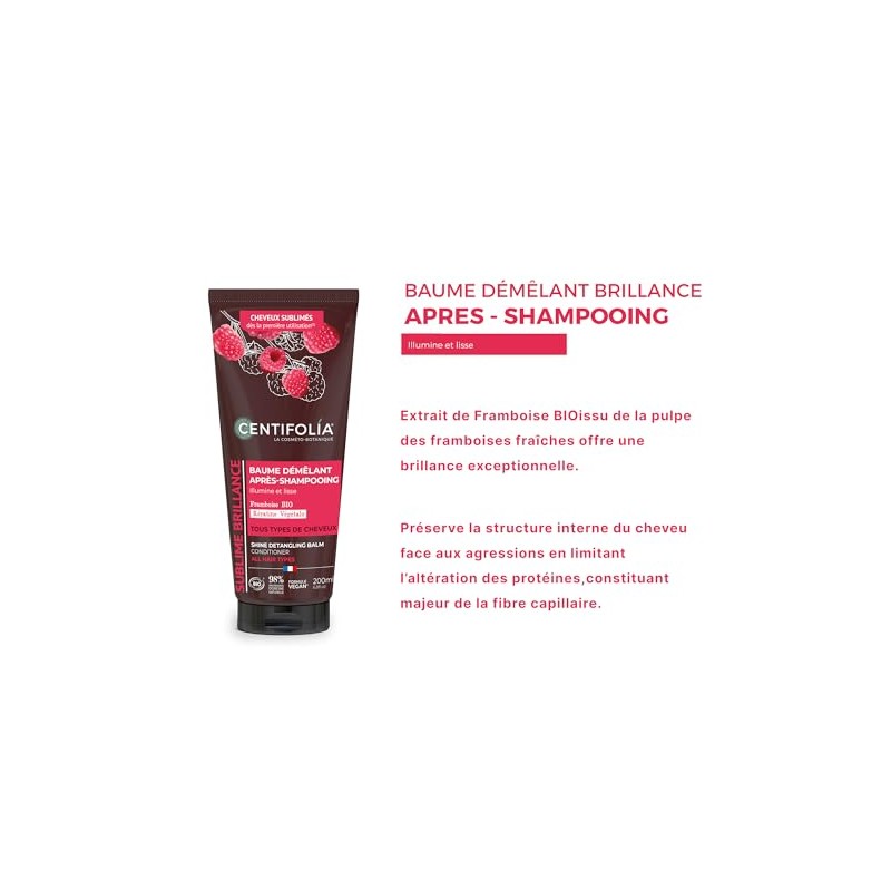 Centifolia Baume Après-Shampooing Framboise et Amande Douce 200ml Bio