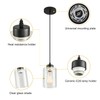 CAFULAM Modern Black Farmhouse Pendant Light with Glass Shade,Industrial Pendant