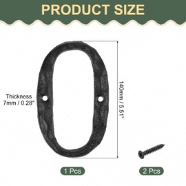 sourcing map House Address Letter, 5.5 Inch Cast Iron Vintage Wall Letter O Outside Letters for Home Street Office Mailbox Sign, Black