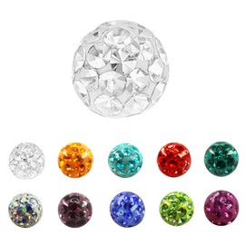 Treuheld® Piercing Ball, Glittering Crystal, 40 Variations, clear