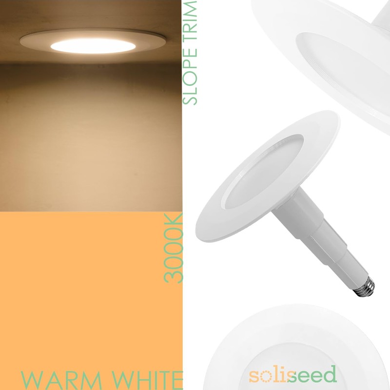 Soliseed 4 Pack 5/6 Inch LED Can Lights Length Adjustable