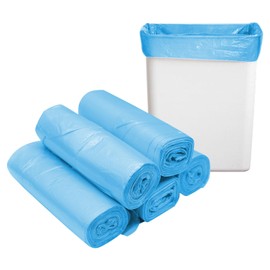 8 Gallon Trash Bags Colored - Extra Thick Medium Garbage Bags 1.1 mil Strong, Leakage-Free,Unscented 30 Liter Thick for Bathroom, Office, Kitchen Waste Basket Trash Can (Blue, 300 Count)