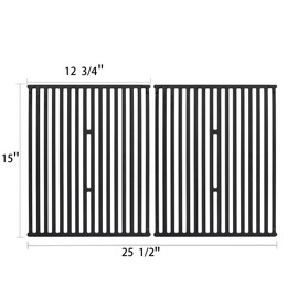 Leship 15" Grill Grates Replace for Broil King 9453-54,9453-57,9453-64,9865-54,9453-67,Broil-Mate,Sterling,Huntington Gas Grills. Heavy Duty Cast Iron Cooking Grid Grates (15" x 12 3/4")
