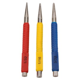 3pc Centre Punch Metal Nail Brads Dot Marking Set Colour Coded 1.5mm – 3mm
