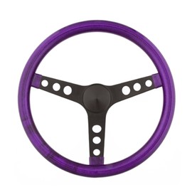 Grant 8473 Purple Metal Flake 15 inch 3-Black Spoke Design Steering Wheel