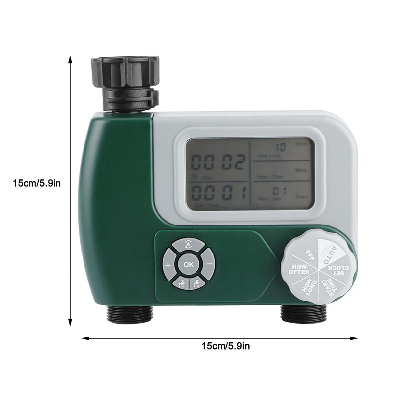 DualOutlet Timer Irrigation System Controller Intelligent Large Display Watering Controller
