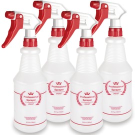 Uineko Uineko Plastic Spray Bottle (4 Pack, 24 Oz, All-Purpose) Heavy Duty Spraying Bottles Leak Proof Mist Empty Water Bottle for Cleaning Solution Planting Pet with Adjustable Nozzle and Measurements