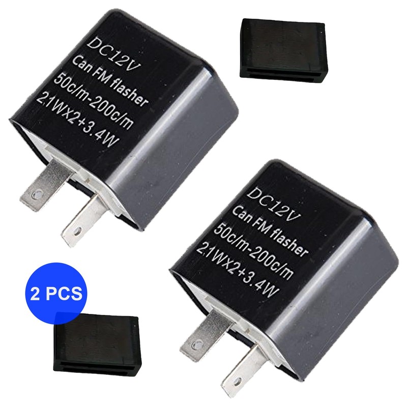 MAEZOE 2-Pack 12V Speed Adjustable 2 Pin LED Electronic Flasher