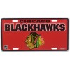 Rico Industries Chicago Blackhawks Metal License Plate Tag Red
