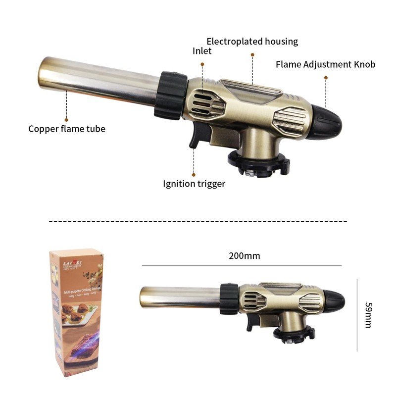Cooking Torch LAIWEI 8015 Multi-purpose Kitchen Lighter，Adjustable Flame for Creme