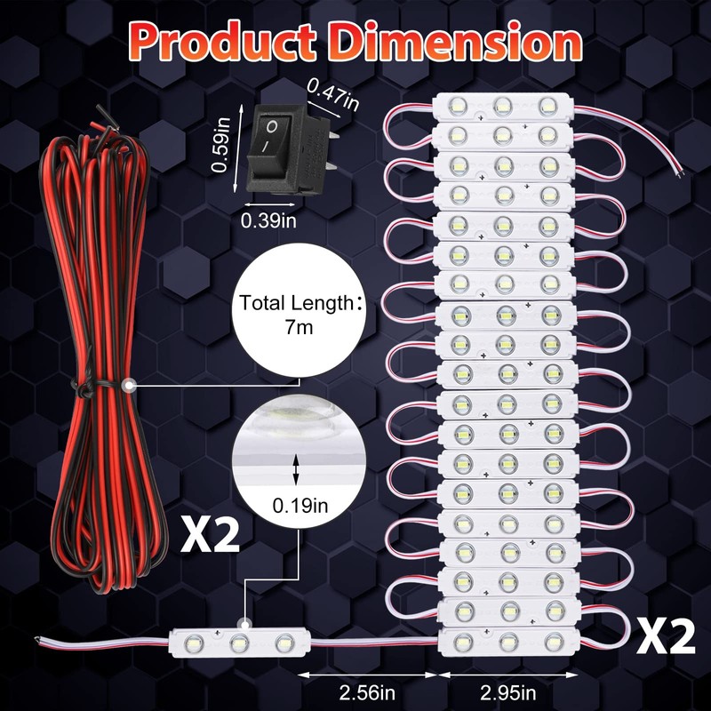 12V 120 LEDs Van Interior Light Kits, Module Ceiling Lamp