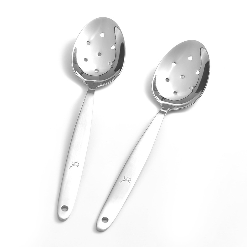 BNAZIND 8 Inch Kunz Perforated Small Spoons Set of 2