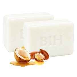 Natural Soap Bar, 2 Pack Vegan Cold Process Bar Soap Infused with Virgin Coconut Oil & Shea Butter, 3.5oz each Moisturizing & Gentle Body Soap for Men, Women, Children, Sensitive Skin, Unscented