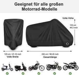 LIHAO Motorcycle Cover Motorcycle Cover Motorcycle Garage Winterproof Waterproof Tarpaulin Motorcycle Outdoor Motorcycle Tarpaulin