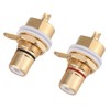 Socket, 2 Pcs Gold Plated Copper Panel Mount Female Jack