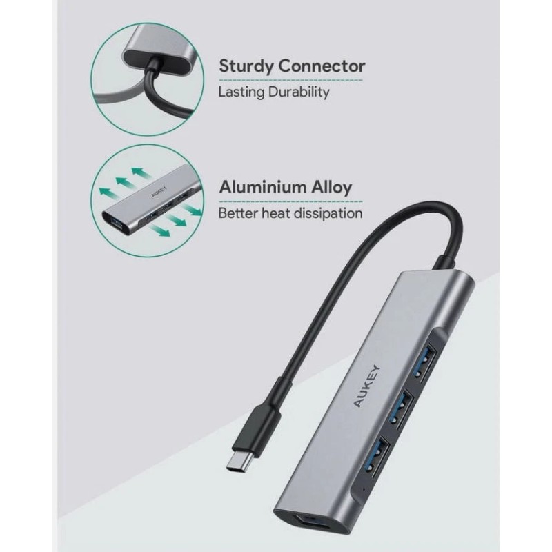 Aukey 2 AUKEY CB-C94 4-Port USB C Hub Aluminum Alloy