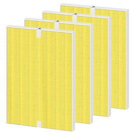 4 Pack 116130 HEPA Pet Care Replacement Filter H for Winix 5500-2 Am80 Plasmawave Air Purifier True HEPA Filter,Yellow