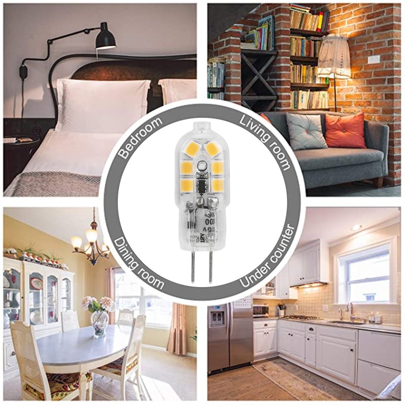 10Pcs Bi Pin Bulbs 12LED 1.2W G4 LED Bulb for