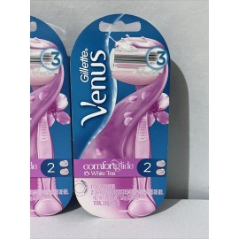 Gillette Lot of 4 Gillette Venus Comfort Glide White Tea, 1 Handle/2 Cartridges Each