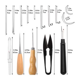 32 Pcs Leather Sewing Upholstery Repair Kit, Leather Sewing Kit with Sewing Awl, Seam Ripper, Leather Hand Sewing Stitching Needles, Sewing Thread, Leather Craft DIY