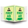 Accuform PSP865 Projection Sign 3D, "First AID (Arrow)" with Graphic,