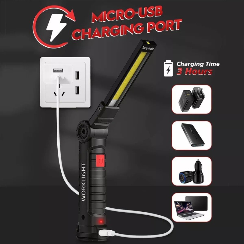 ABAB5079244 Luz De Trabajo Led Recargable Y Plegable, 2 Piezas