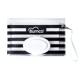 Bumco Diaper Bag Wet Wipes Dispenser, Reusable Refillable Pouch, Organizer for Travel, Carrying Clutch, Unique Baby Gift for Girl/Boy, (Black)