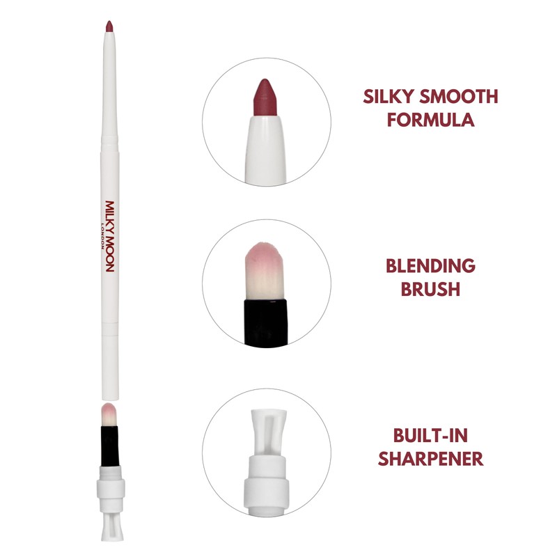 Milky Moon London Smooth Glide Cream Lip Liner, Rich Pigment,