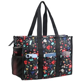 Nurse Bags For Work Nursing Bag Utility Tote for Women Zip Top Waterproof Organizing Clinical Bag For Nursing Students