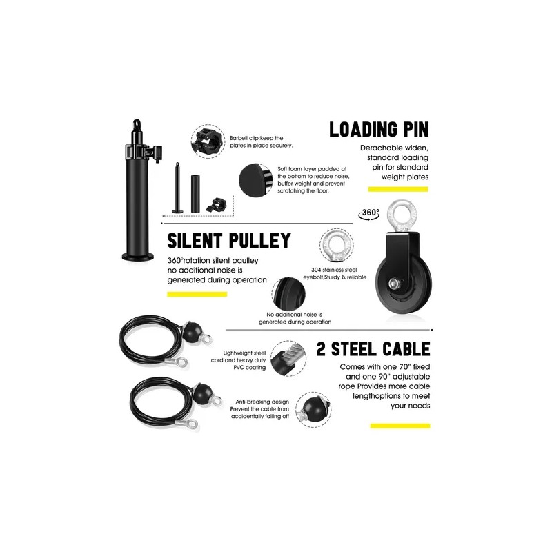 Accesorios De Máquina De Cable Desplegable Sistema De Polea