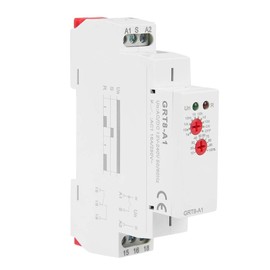 Oumefar Mini Power On Delay Relay AC/DC 12V~240V GRT8-A1 Time Relay 35mm DIN Rail Single Function Timer Relay Set by Panel Knob for Power-on Delay