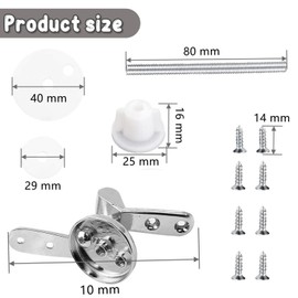 Toilet Seat Fittings Replacement Kit – Zinc Alloy Adjustable Top Fix Toilet Seat Fittings, Universal Compatibility, Rust-Resistant and Easy to Install