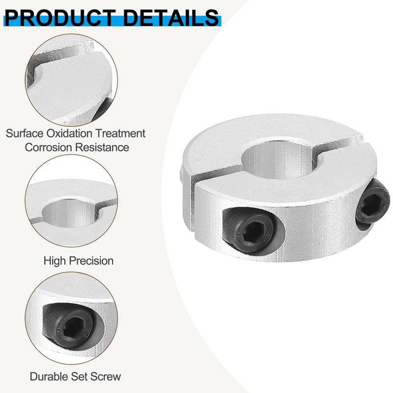 PATIKIL 4pcs 12mm Bore Double Split Shaft Collar 30mm Outside